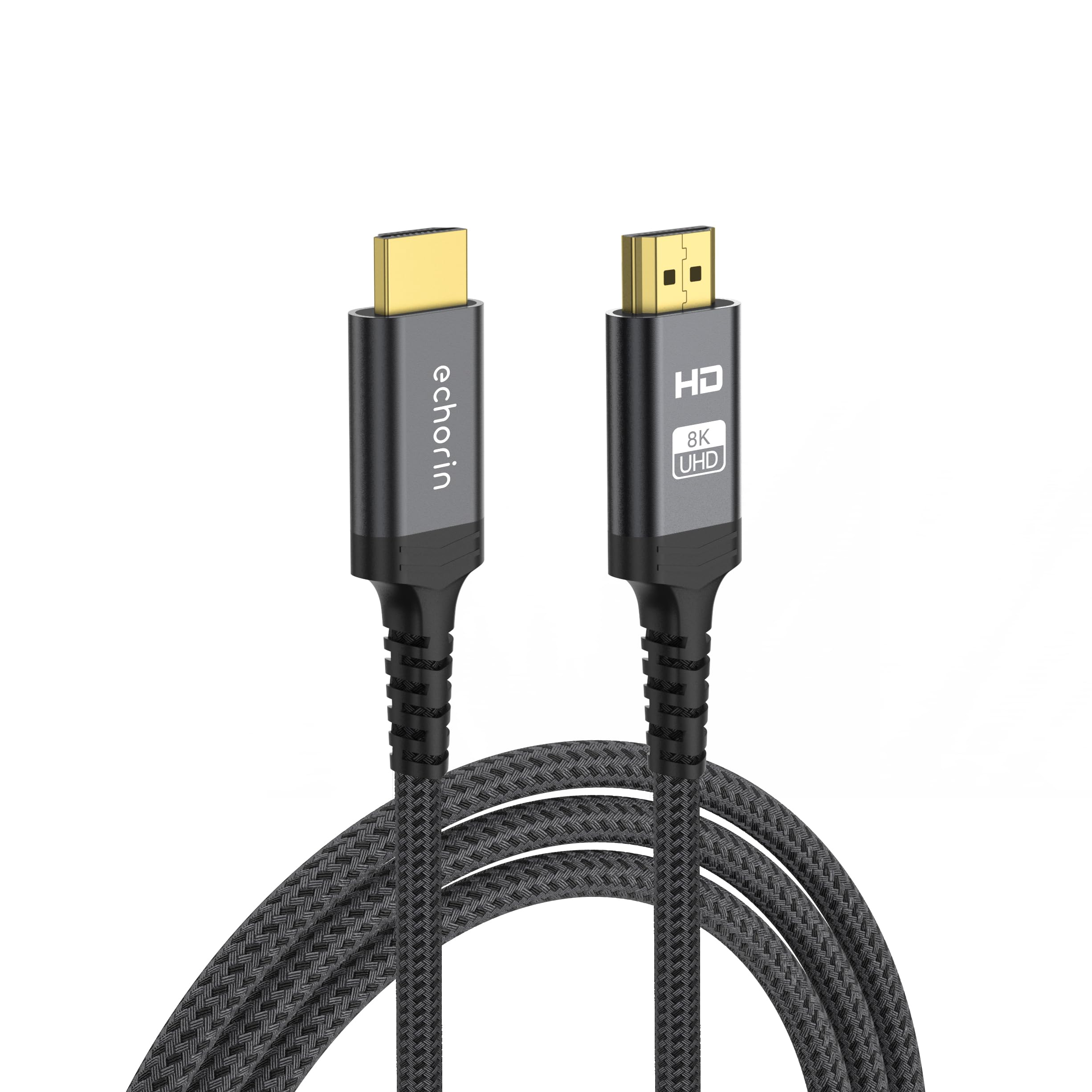Echorin (1 metre) HDMI 2.1 Kablo 8K 60Hz 4K 120Hz 48Gbit/s Yüksek Hızlı, HDMI Kablo TV/PS5/PS4/ Xbox Series X/Monitör ile uyumlu