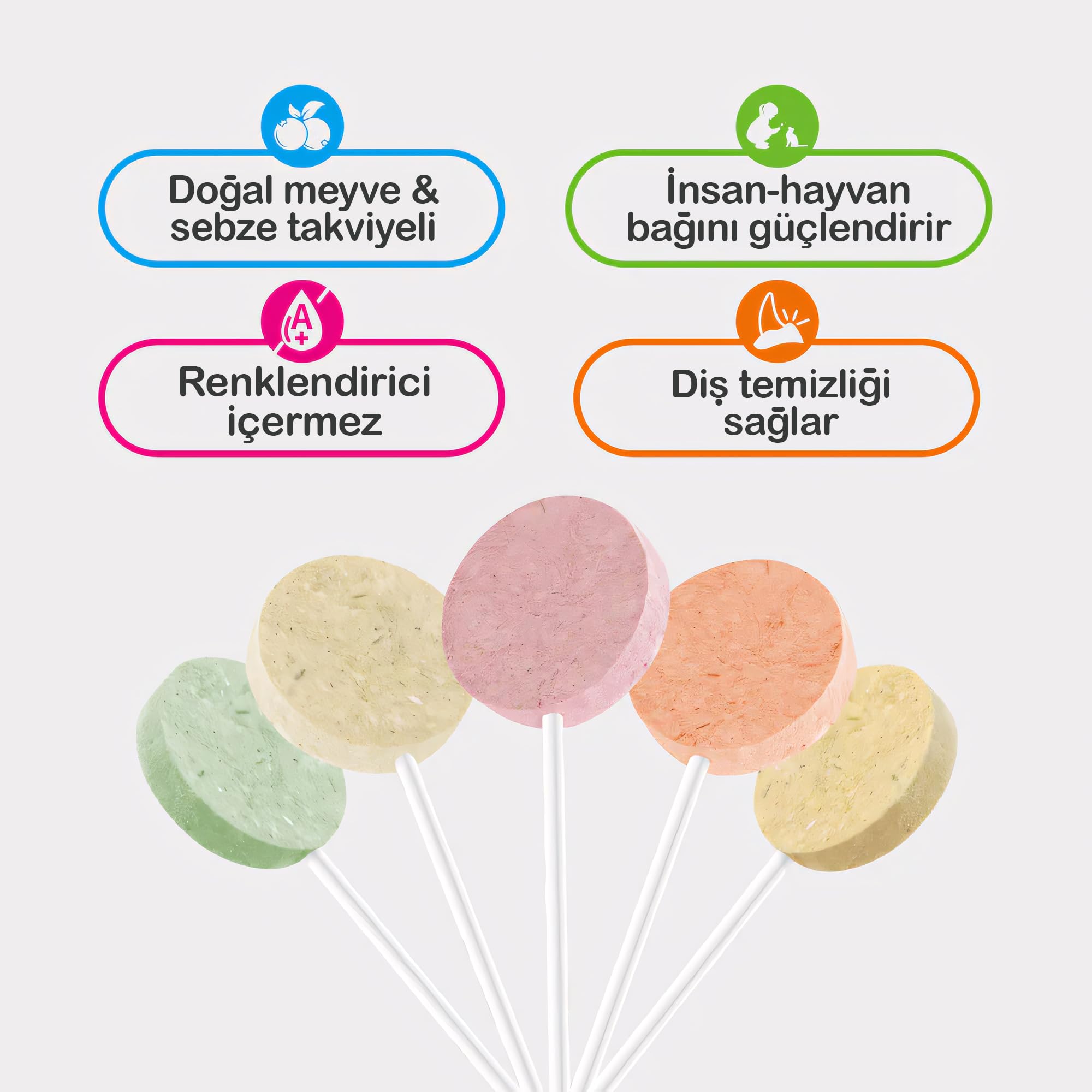 Ranova Kediler için Karışık Lezzetli Lolipop *1.4g 5'li