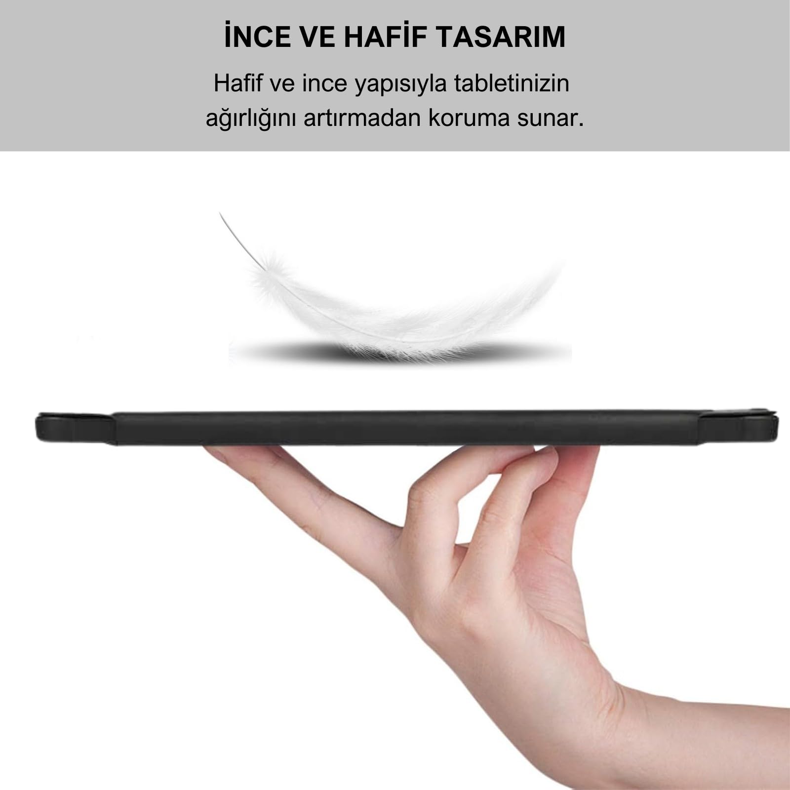 Klasse Samsung Galaxy Tab S9 FE 10.9 inç Uyumlu Smart Kılıf, S Pen Kalemlikli, Trifold, Esnek, Mat,