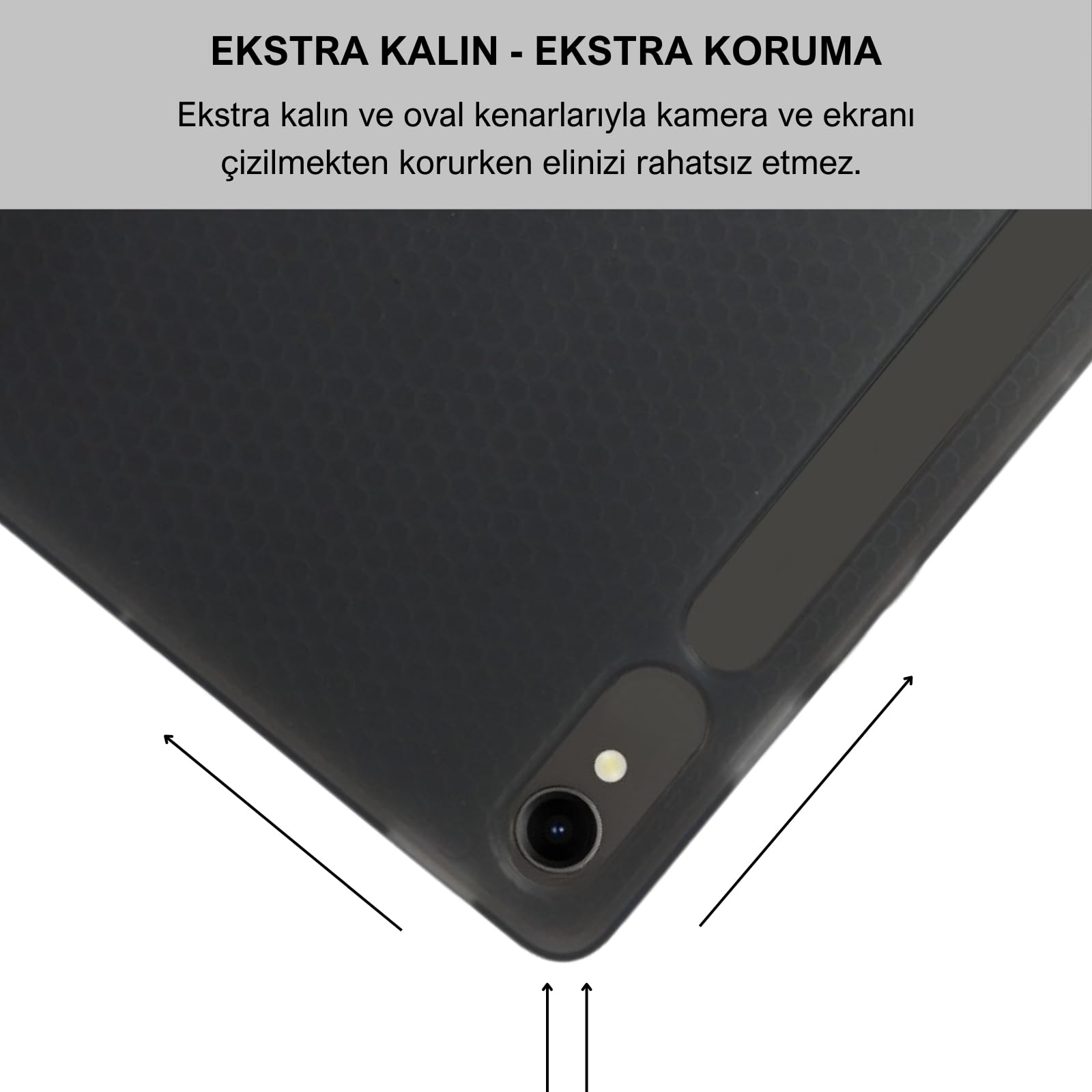 Klasse Samsung Galaxy Tab S9 FE 10.9 inç Uyumlu Smart Kılıf, S Pen Kalemlikli, Trifold, Esnek, Mat,