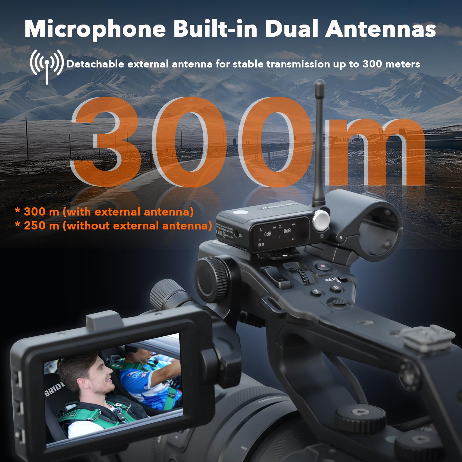 Saramonic Ultra Kablosuz Yaka Mikrofon, 32-Bit Float Kayıt, Zaman Kodu Senkronizasyonu, Gürültü Engelleme, IPX5 Su Direnci, 984' Aralık, 130dB SPL, Kameralar, Akıllı Telefonlar, Bilgisayarlar için