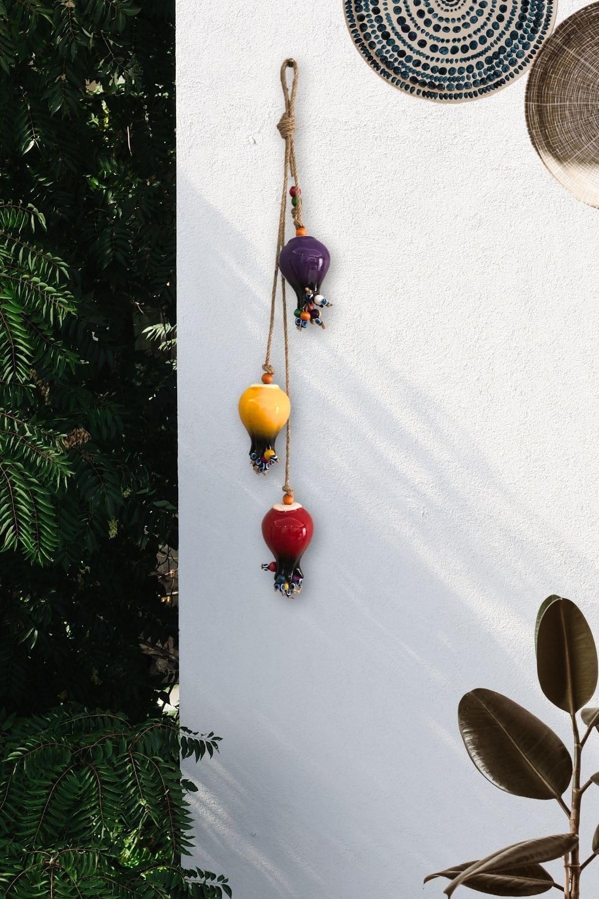 art inside Seramik Lale Dekoratif Hediyelik Otantik Estetik Asılabilir Süs Bahçe Balkon Duvar Dekorasyon Objesi (Düz)