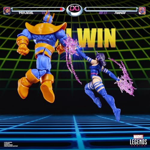 Hasbro Marvel Legends Series Gamerverse Psylocke vs Thanos İkili Aksiyon Figür Seti, Retro Video Game