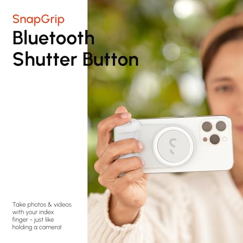 ShiftCam SnapGrip Pro - Qi2 Kablosuz Şarj, Kablosuz Deklanşör Düğmesi ve Manyetik Montajlı Telefon Kamerası Tutacağı ve Manyetik Güç Bankası, Tüm Telefonlar için, Masaüstü Yuvası - Gece Yarısı