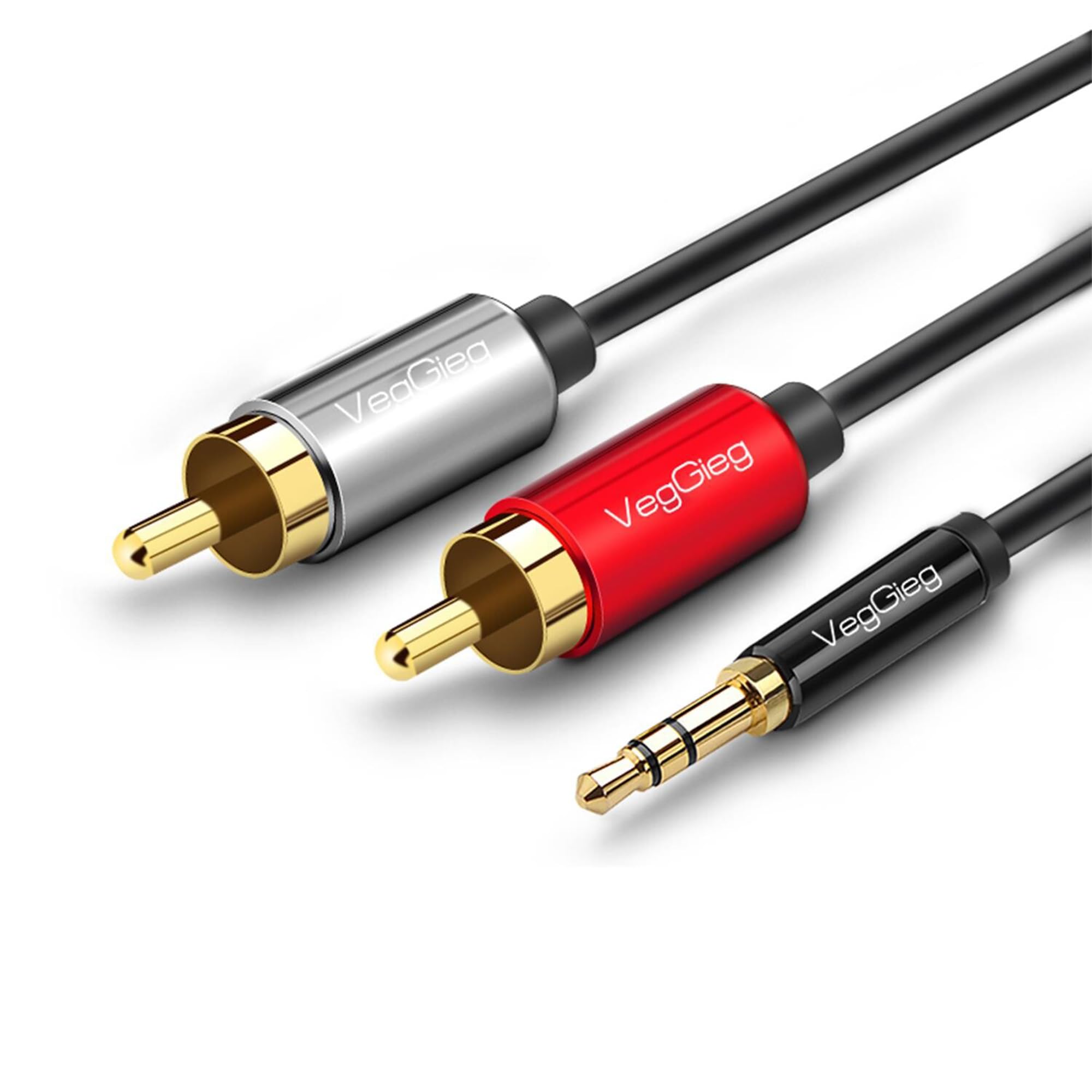 VegGieg 3.5mm AUX to 2 RCA Ses Kablosu 1 Metre