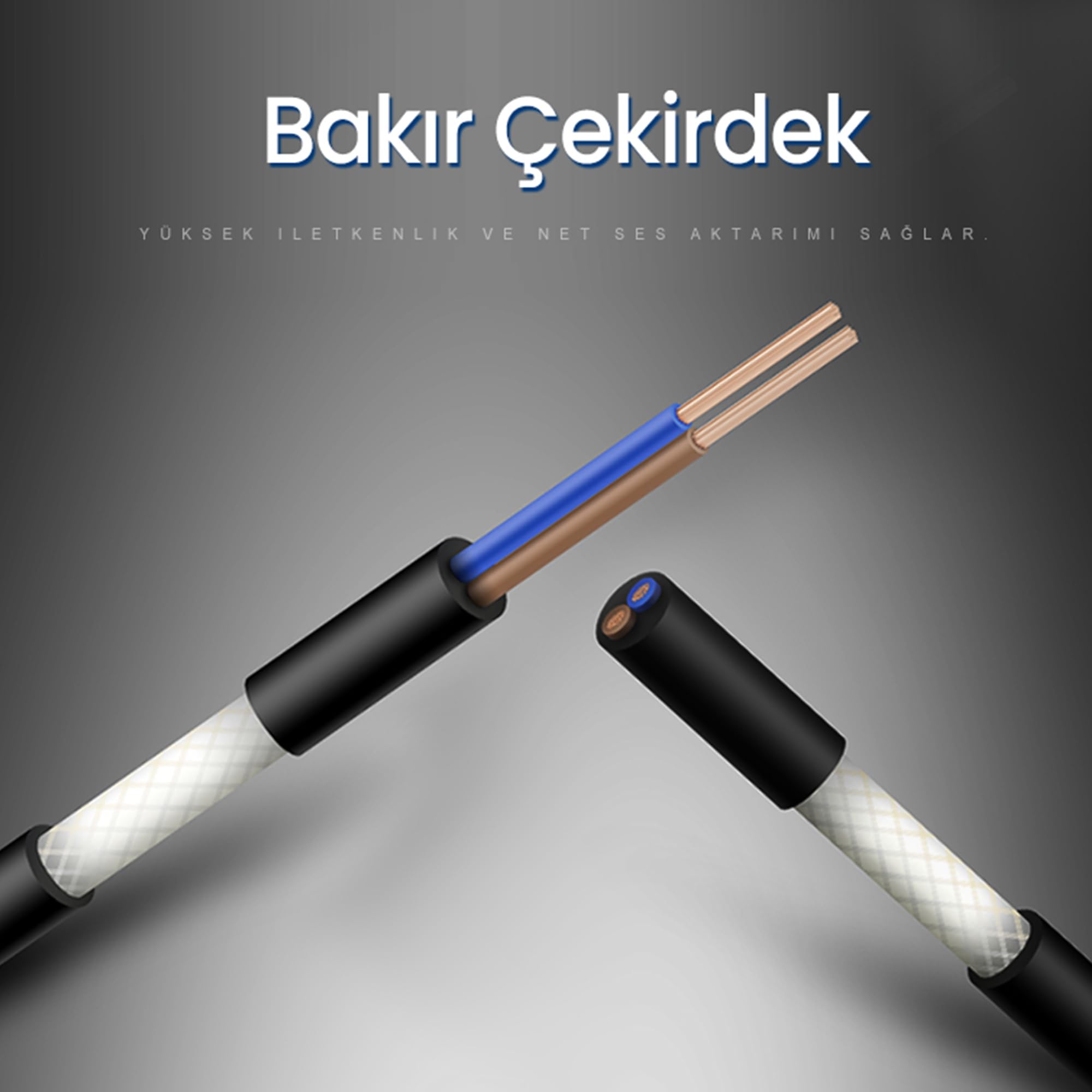 VegGieg 3.5mm AUX to 2 RCA Ses Kablosu 1 Metre