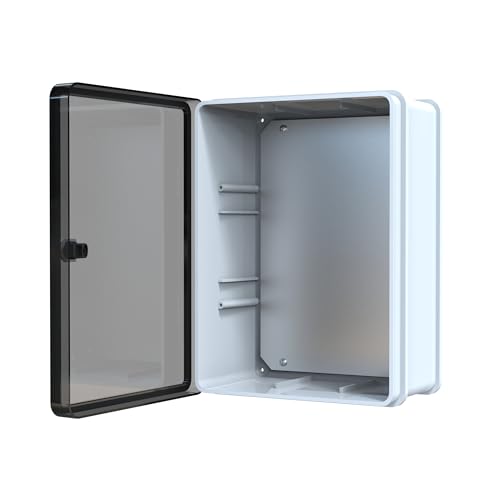 YAVUZ Abs Pano 30 x 40 x 17 cm Taban Saclı IP65 Plastik Pano Montaj Plakalı Elektrik Kutusu Pano Darbeye Dayanıklı Dış Ortam Muhafaza Kutusu ABS Pano POLİ 027