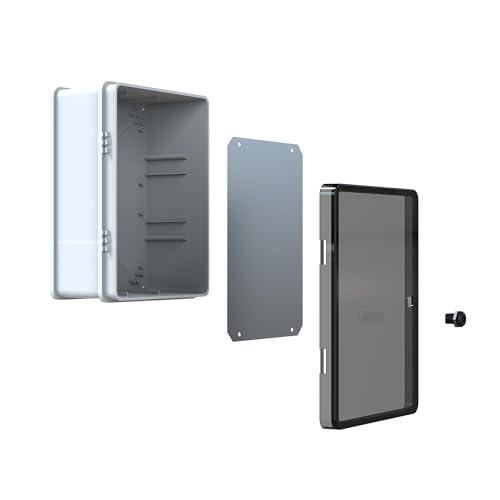YAVUZ Abs Pano 30 x 40 x 17 cm Taban Saclı IP65 Plastik Pano Montaj Plakalı Elektrik Kutusu Pano Darbeye Dayanıklı Dış Ortam Muhafaza Kutusu ABS Pano POLİ 027