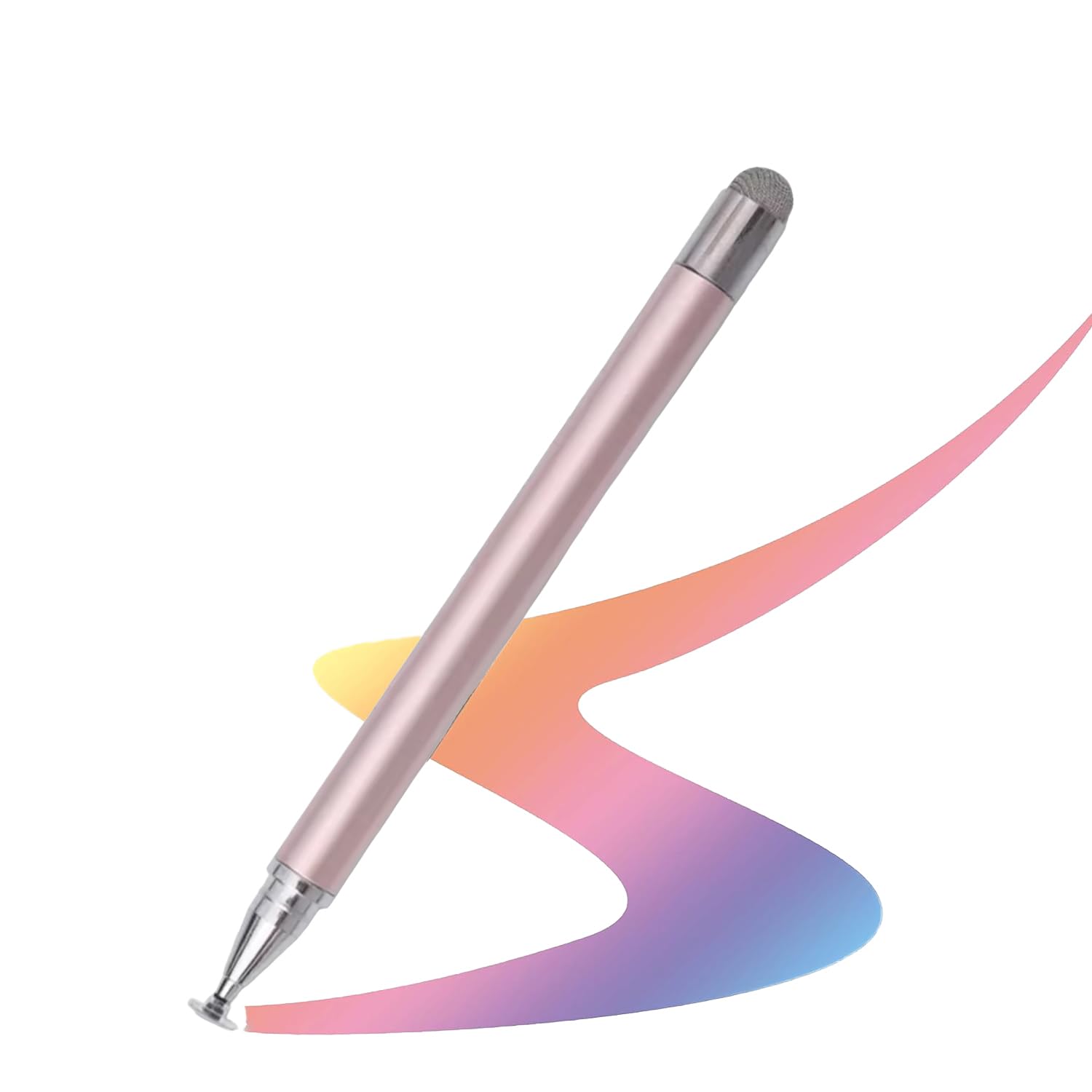 Microcase Universal Telefon Tablet için 2in1 Disk Uçlu Stylus Dokunmatik Çizim Kalemi-AL4764 (Pembe)
