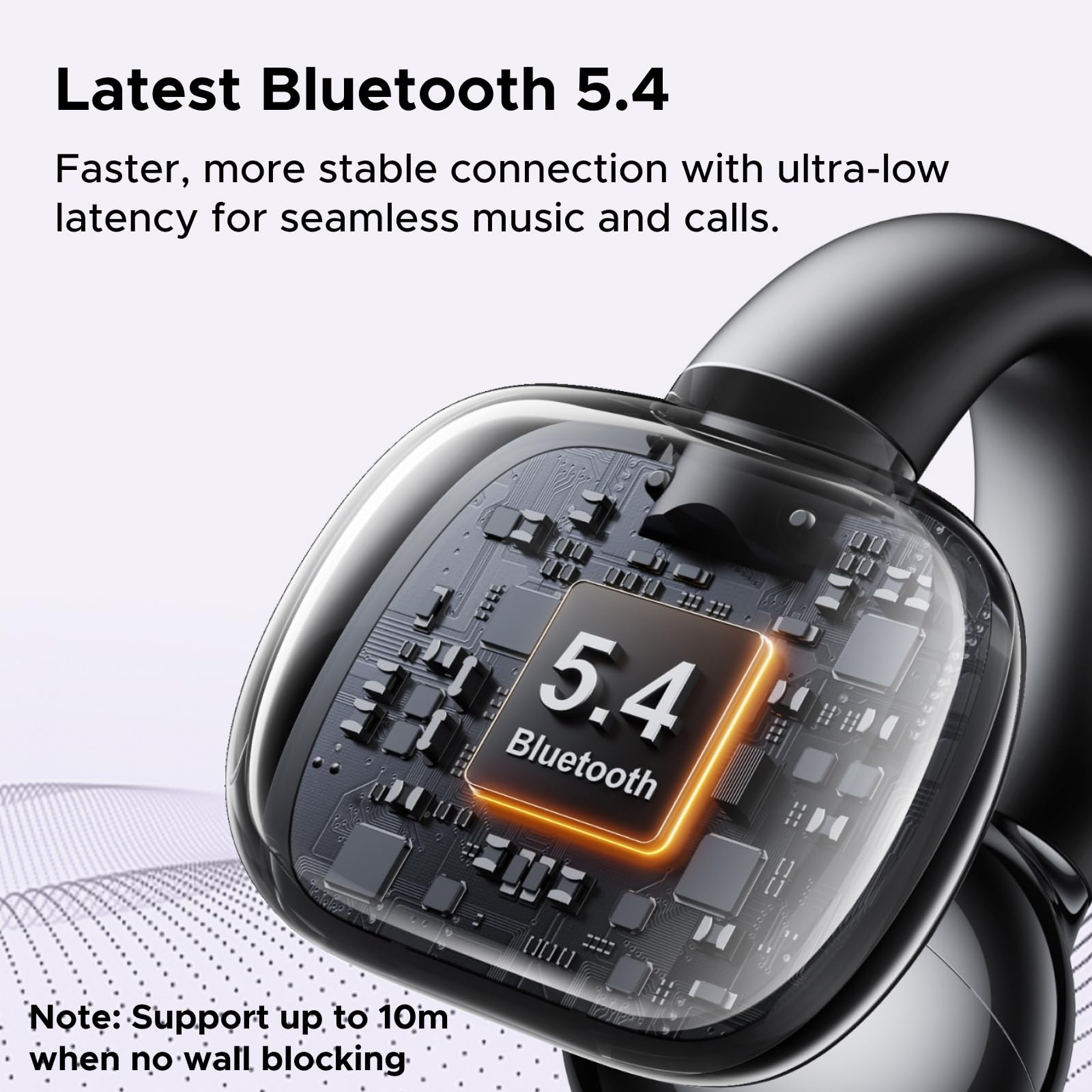 UGREEN HiTune S3 kablosuz kulaklık, Bluetooth 5.4, açık spor kulaklık, klipsli ve gürültü önleyici ENC, 30 saat çalma, hızlı şarj, USB-C, Hi-Fi, IPX5 su geçirmez, siyah