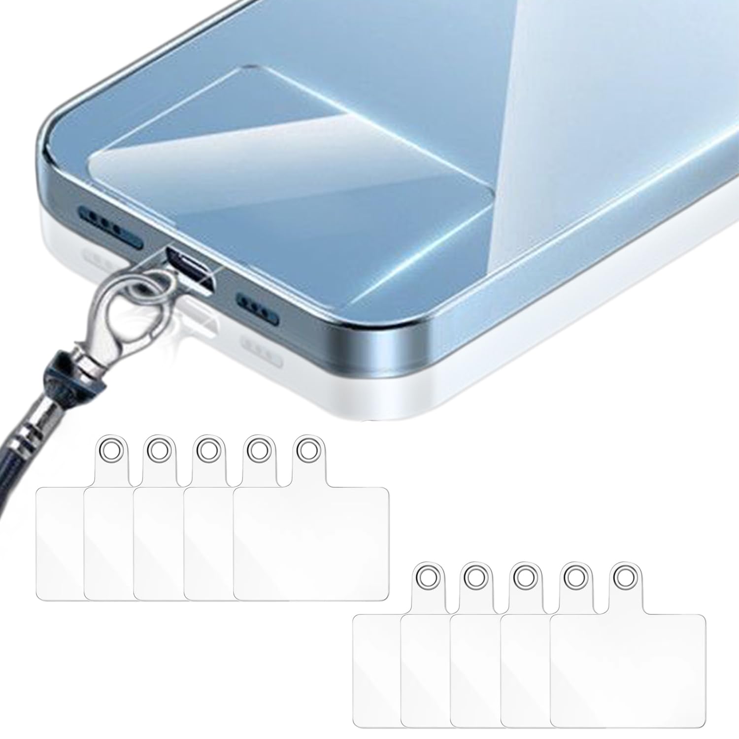 Microcase Telefon İp Askılıklar için Plastik Tutacak Bağlantı Parçası Şeffaf-AL4831 10 Adet