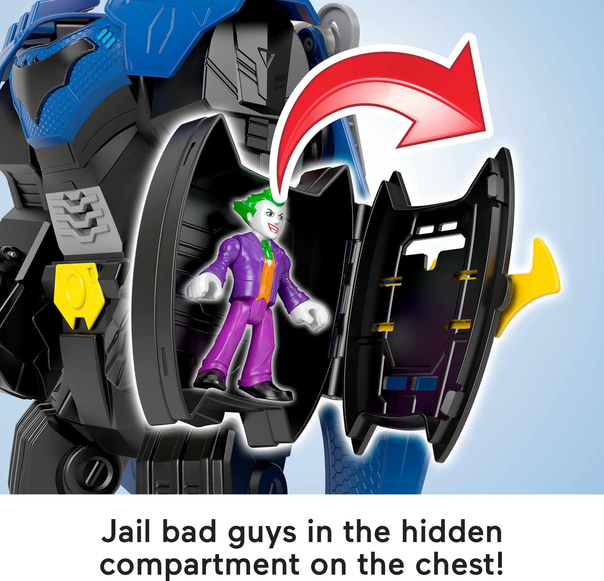 Fisher-Price Işıklı, sesli ve hareketli Imaginext DC Super Friends Batman Uçuş Aracı, 7,5 cm'lik aksiyon figürü, fırlatıcı ve disklerle 36,5 cm'lik oyuncak, JDL03
