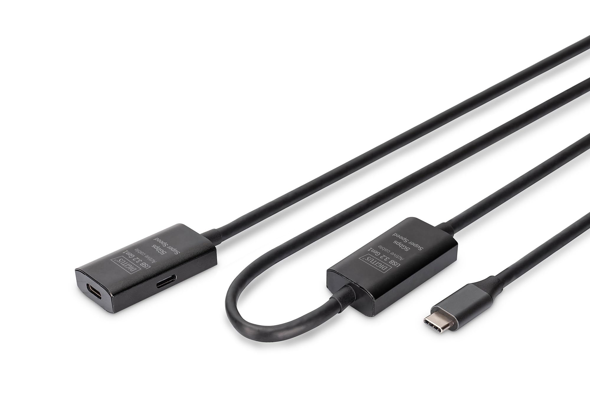 DIGITUS Aktif USB 3.2 Gen 1 Uzatma Kablosu – 10 m – USB-C Fiş Soket – Tekrarlayıcı USB Kablosu Tak v