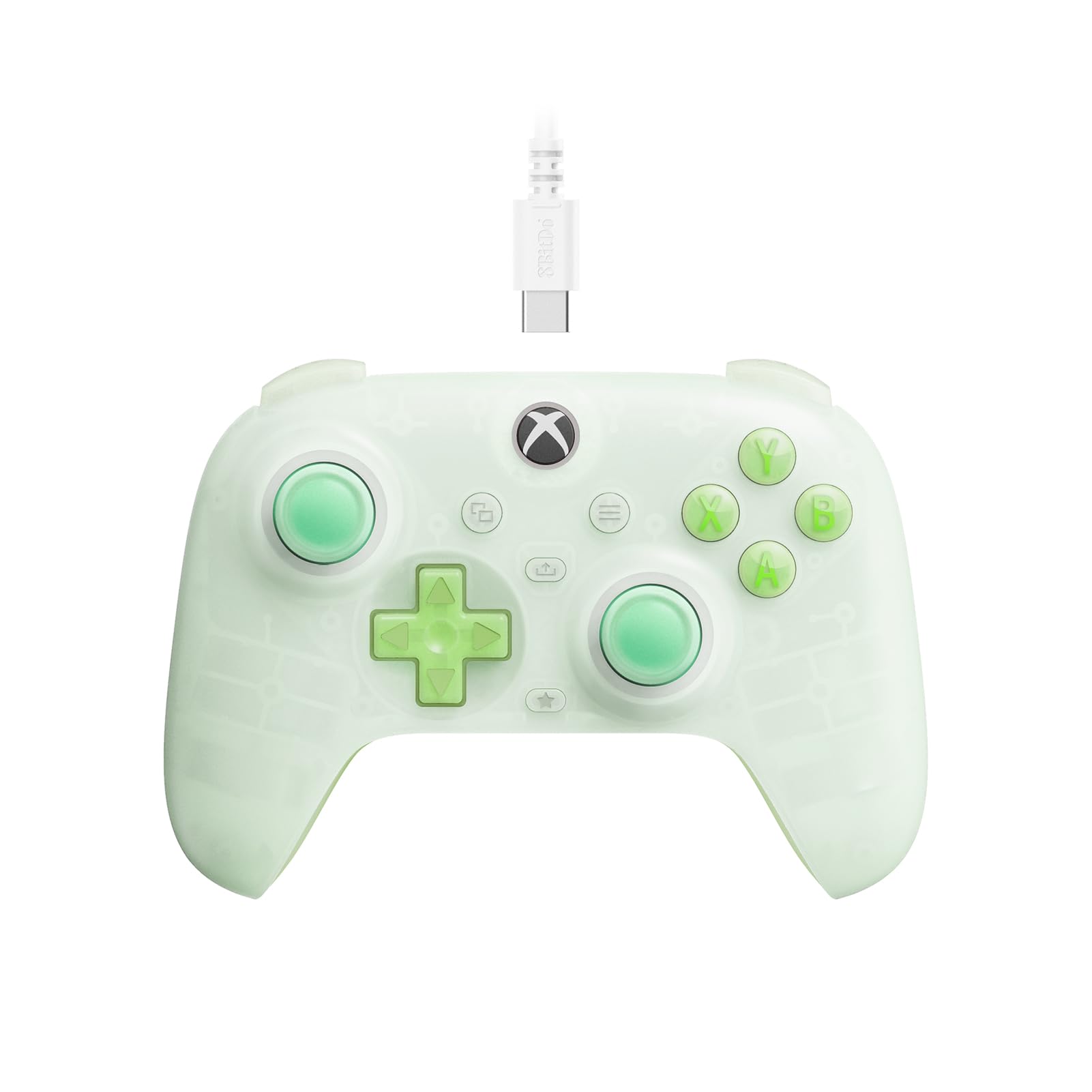 8Bitdo Xbox için RGB Aydınlatma Ateş Halkası, Hall Efektli Joystick ve Tetikleyicili Ultimate Mini Kablolu Oyun Kumandası, Xbox Series X|S, Xbox One, Windows 10/11 için - Resmi Lisanslı (Yarı Saydam