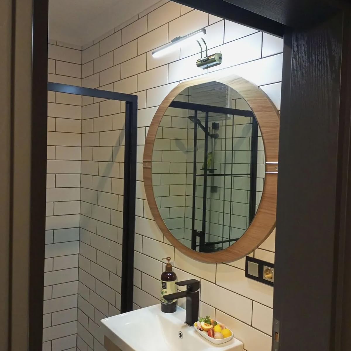 Merwish 35 Cm Elektrikli 3200k Gün Işığı Enerji Tasarruflu Flüt Led Aplik Banyo Tablo Çalışma Masası Duvar Sanat Eseri Ayna Dekoratif ve Modern Aydınlatma Gümüş (Krom) Renk