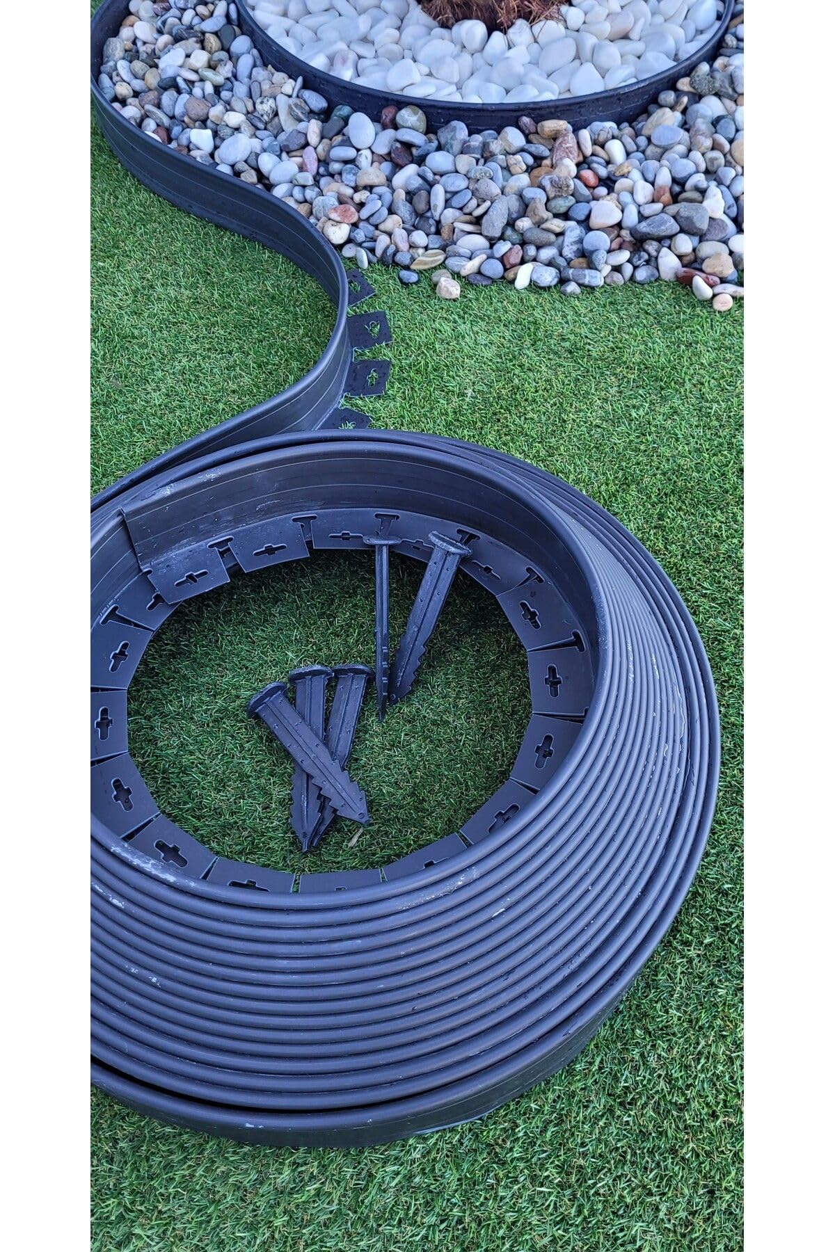 Garden Moda Çim Ayırıcı 25 Metre Siyah Çim Sınırlayıcı Taş Toprak Ayıracı Çim Ayracı Çim Ayırıcı Bariyeri