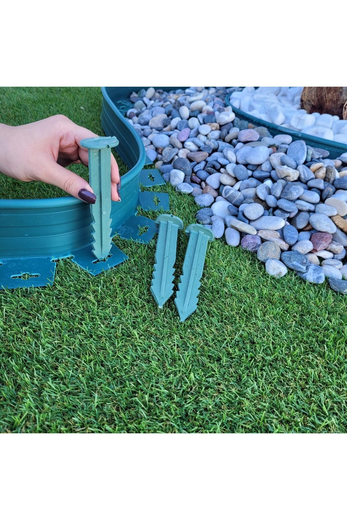 Garden Moda Çim Ayırıcı 25 M Yeşil Çim Sınırlayıcı Taş Toprak Ayıracı Çim Ayracı Çim Ayırıcı Bariyeri