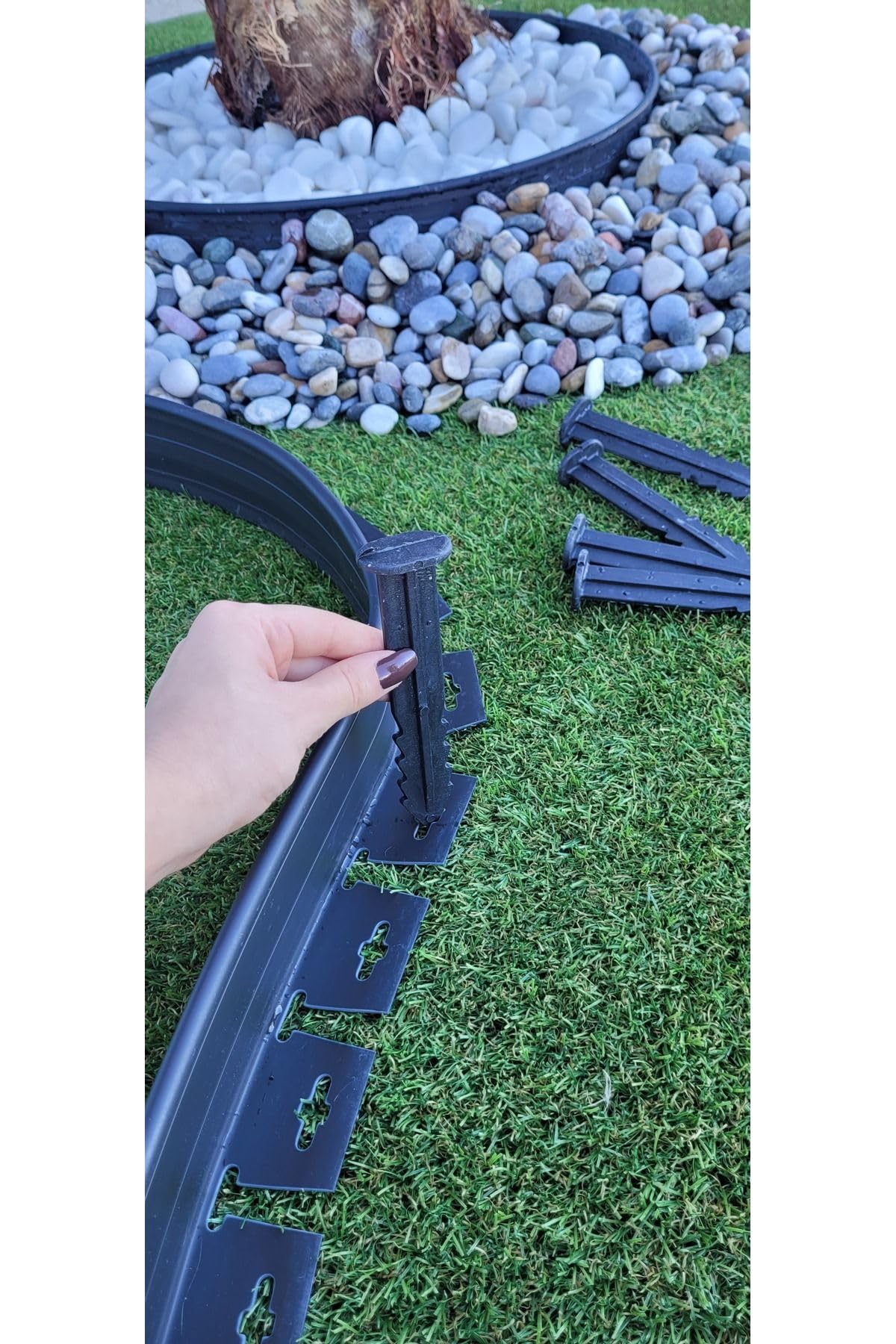 Garden Moda Çim Ayırıcı 15 Metre Siyah Çim Sınırlayıcı Taş Toprak Ayıracı Çim Ayracı Çim Ayırıcı Bariyeri