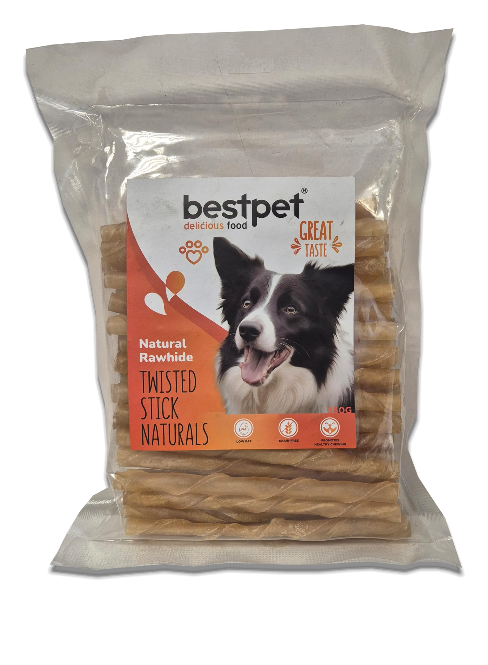 Bestpet Twisted Stick Naturals,%100 Doğal Deri Burgu Köpek Ödül Çubuğu 350 gr