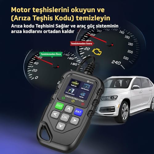 NPO NPC119 1.8" Renkli Türkçe Ekran OBDII/EOBD+CAN Modlu Otomatik Araç Arıza Tespit/Silme Cihazı
