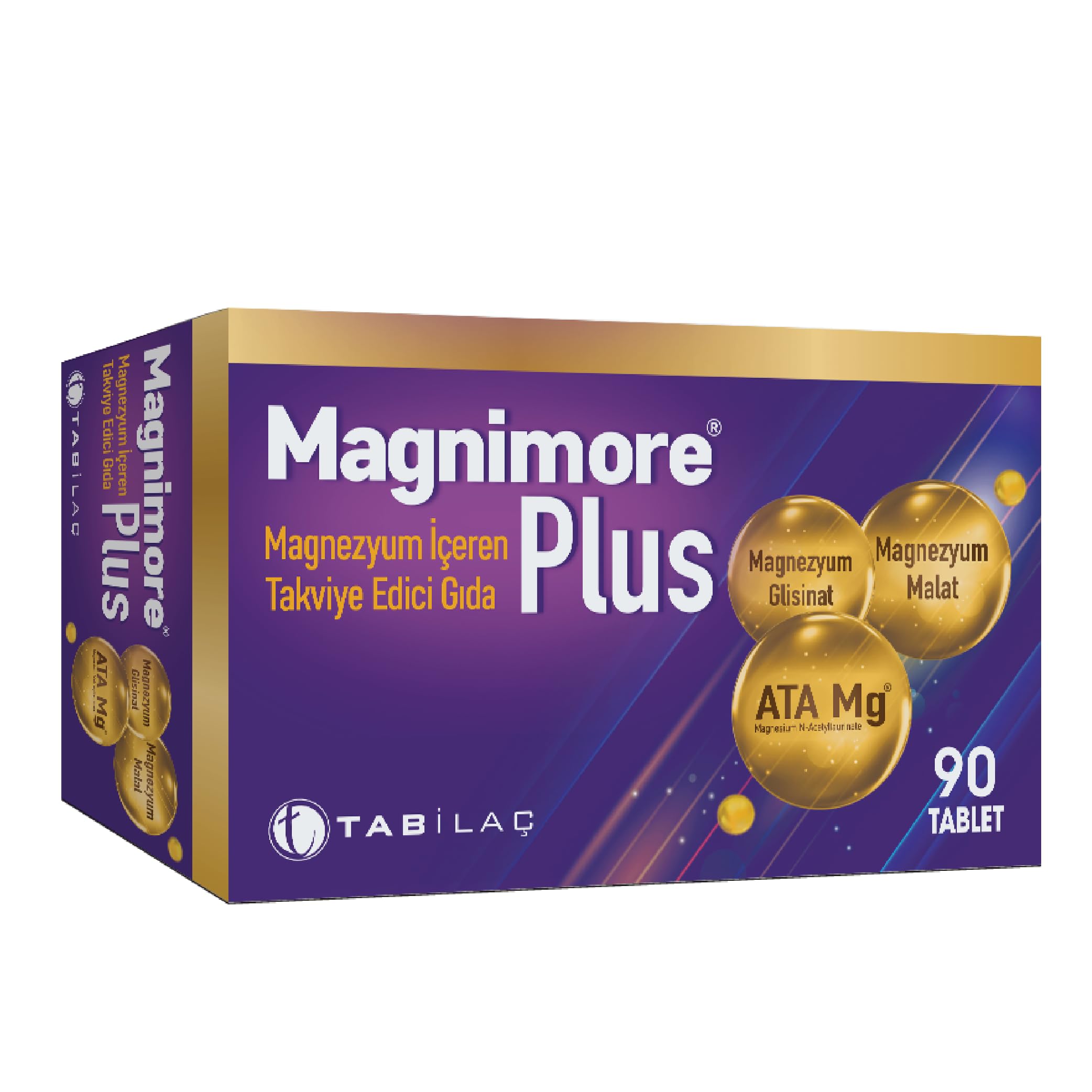 Magnimore Plus Magnezyum 90 Tablet N-Asetil Taurinat Bisglisinat Malat