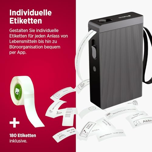 Olympia P22 etiket yazıcısı, siyah, ev ve ofis malzemeleri için etiketleme cihazı, mutfak, ofis ve h