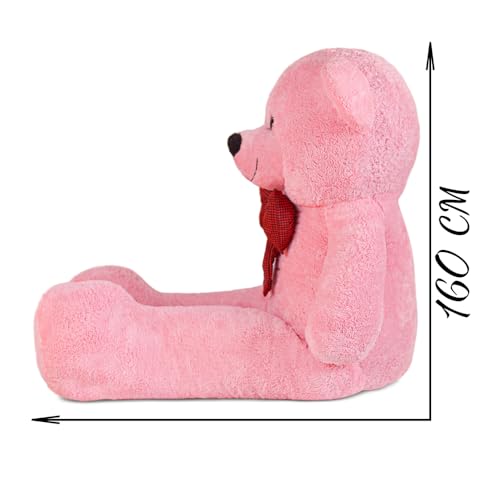 Pembe Papyonlu Dev Pelüş Papyonlu Ayı,Yumuşak ve Sevimli Büyük Boy Oyuncak,Sarılmalık,Papyonlu,Sevgiliye Hediye Ayıcık, (160 cm Pembe)