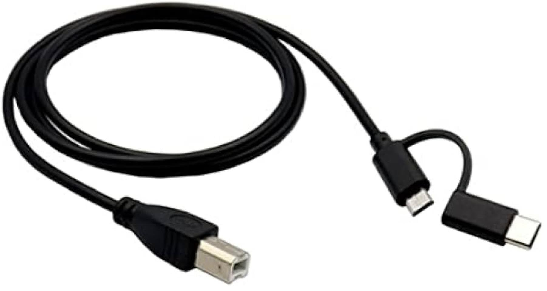 Lunatic 3351 Type C +Micro Usb Yazıcı Printer Piyano Midi Bağlantı Kablosu Hızlı USB C USB B Midi cihazını müzik kaydı/oynatma veri iletimi için bilgisayarA bağlamaYı sağlar(Ln-3351 Type C+Micro Usb)