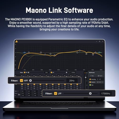 MAONO PD300X Podcast Mikrofon - Gürültü Engelleme özelliğine sahip XLR/USB Mikrofon, 192kHz/24Bit Hi