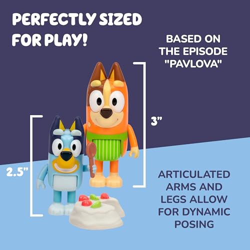 Bluey 4'lü Oyuncak Figür Oyun Seti, Let's Play Chef Pavlova Küçük Çocuk Heykelcik Oyuncak Seti, Şef Aksesuarlı, 3-5 Yaş Çocuklar için Poz Verilebilir Figürinler