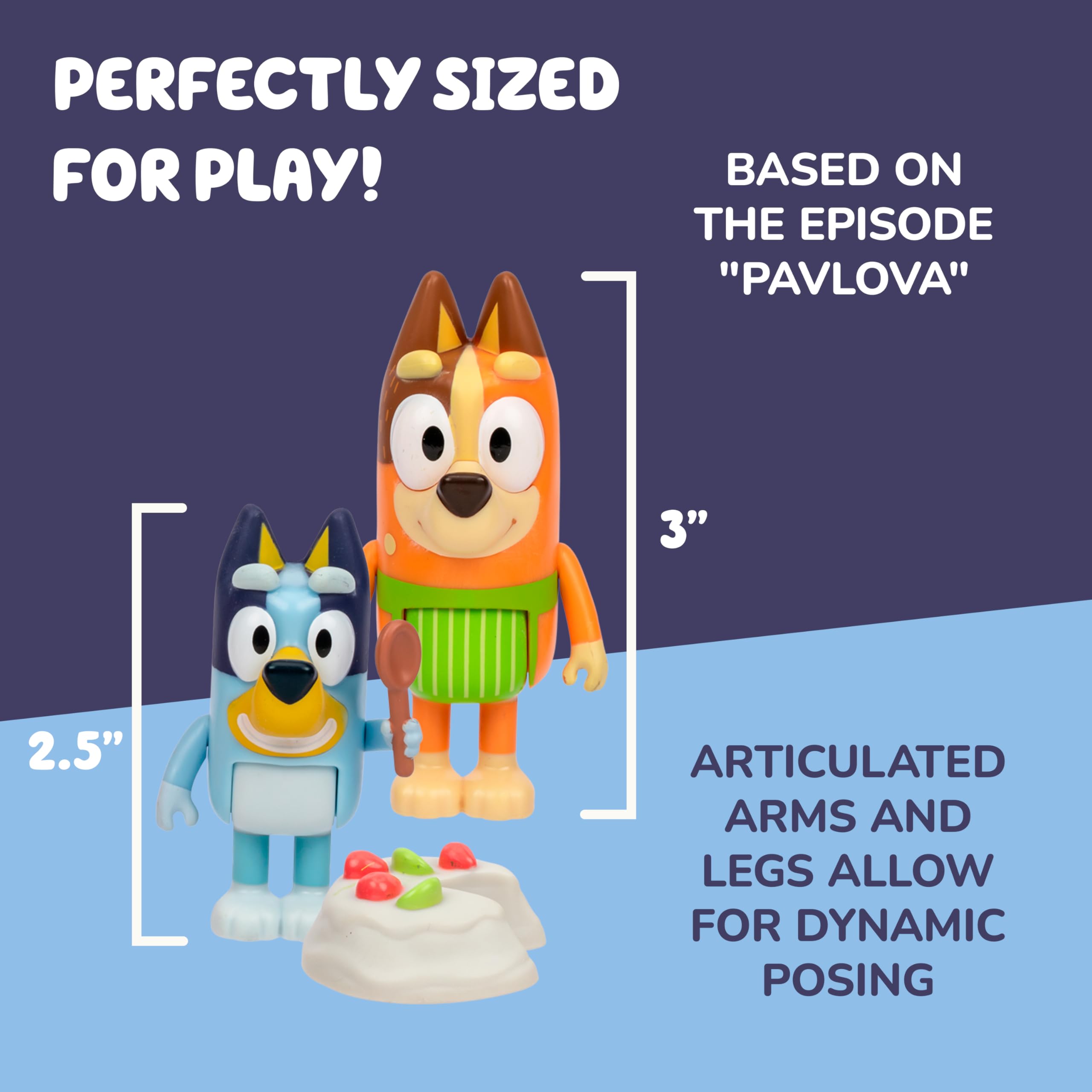 Bluey 4'lü Oyuncak Figür Oyun Seti, Let's Play Chef Pavlova Küçük Çocuk Heykelcik Oyuncak Seti, Şef Aksesuarlı, 3-5 Yaş Çocuklar için Poz Verilebilir Figürinler