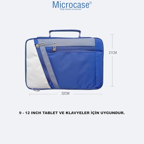 Microcase Huawei Matepad 12X 12 inch Tabletler için Omuz Askılı El Tutacaklı Universal Sleeve Taşıma Çantası AL4346 Lacivert Krem Gri