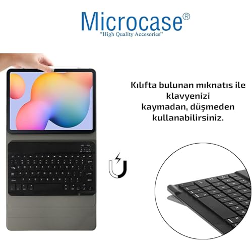 Microcase Huawei MatePad SE 11 Tablet Uyumlu Bluetooth Klavyeli Standlı Kılıf - BKK4