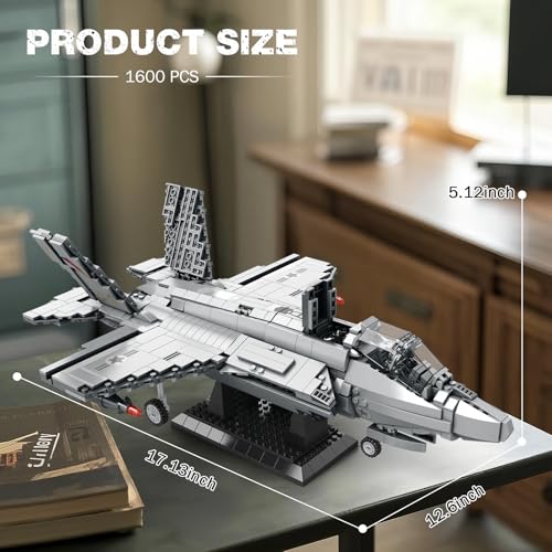 Reobrix F-35 askeri savaş jeti montaj seti 33021, Lightning II Joint Strike Fighter uçak ordu oyuncak setleri, uçak-oyuncak modeli, erkekler, yetişkinler, askeri hayranları için