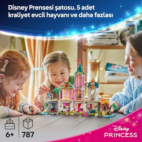 LEGO Disney Princess Prenses Şatosu ve Kraliyet Hayvanları 43267-6 Yaş ve Üzeri Prenses Seven Çocuklar için Şato ve Hayvan Figürleri İçeren Yaratıcı Oyuncak Yapım Seti, Doğum Günü Hediyesi (787 Parça)