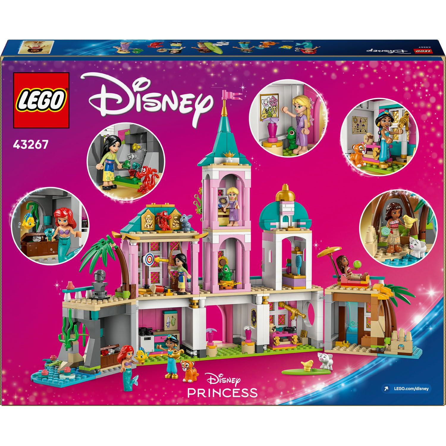 LEGO Disney Princess Prenses Şatosu ve Kraliyet Hayvanları 43267-6 Yaş ve Üzeri Prenses Seven Çocuklar için Şato ve Hayvan Figürleri İçeren Yaratıcı Oyuncak Yapım Seti, Doğum Günü Hediyesi (787 Parça)