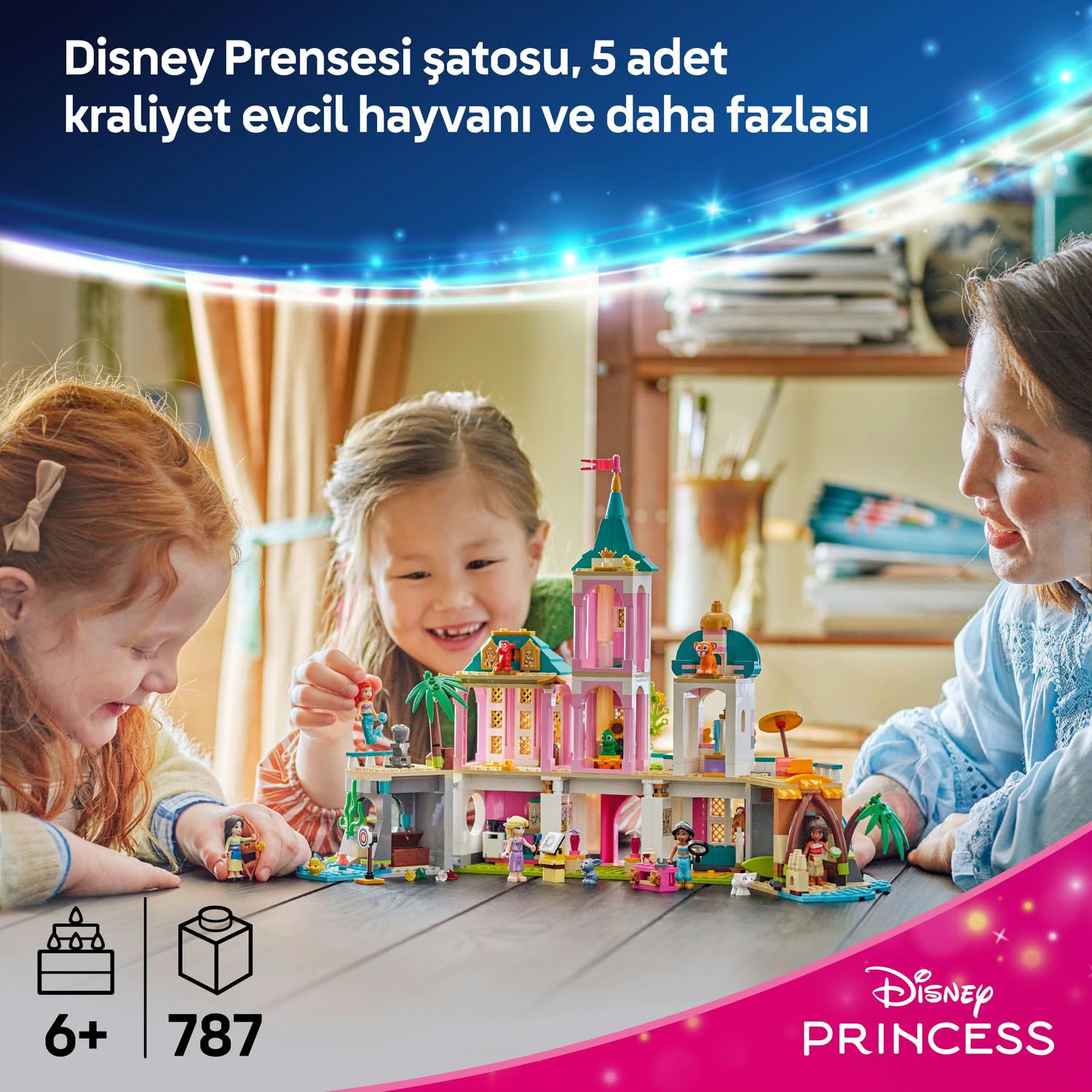 LEGO Disney Princess Prenses Şatosu ve Kraliyet Hayvanları 43267-6 Yaş ve Üzeri Prenses Seven Çocuklar için Şato ve Hayvan Figürleri İçeren Yaratıcı Oyuncak Yapım Seti, Doğum Günü Hediyesi (787 Parça)