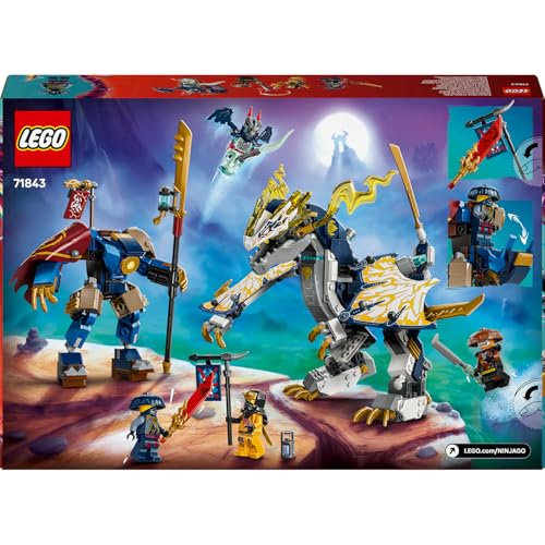 LEGO NINJAGO Rogue’un Robot Ejderha Binicisi 71843-8 Yaş ve Üzeri Kız ve Erkek Çocuklar için Hareket Ettirilebilir bir Ejderha Figürü ve 4 Minifigür İçeren Yaratıcı Oyuncak Yapım Seti (584 Parça)