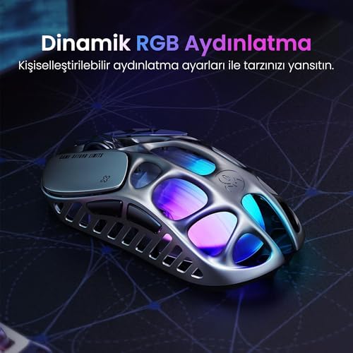 GravaStar Mercury X Pro Kablosuz Oyun Faresi - 32.000 DPI PAW 3950 Sensör, 8.000Hz Yoklama Hızı, Mag