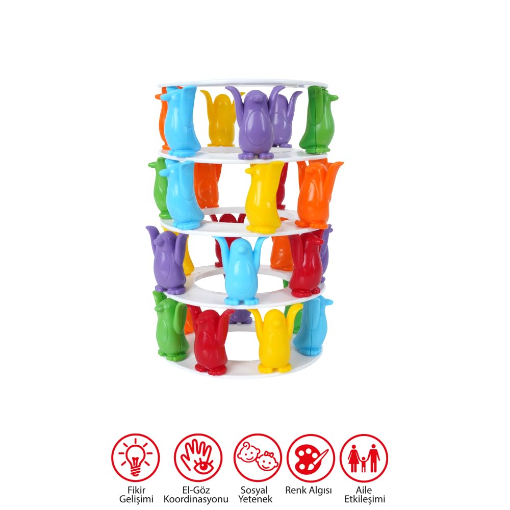 Şanslı Penguen Kulesi Eğitici Zeka Ve Aktivite Oyunu Eğlence Kutusu Go Toys