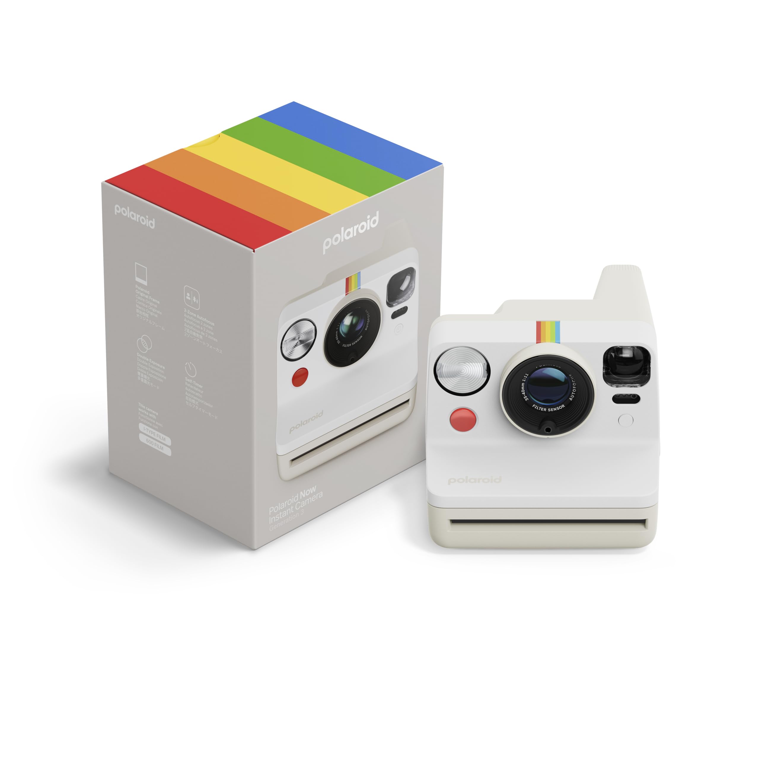 Polaroid Now Generation 3 Fotoğraf Makinesi, Pebble White, Beyaz