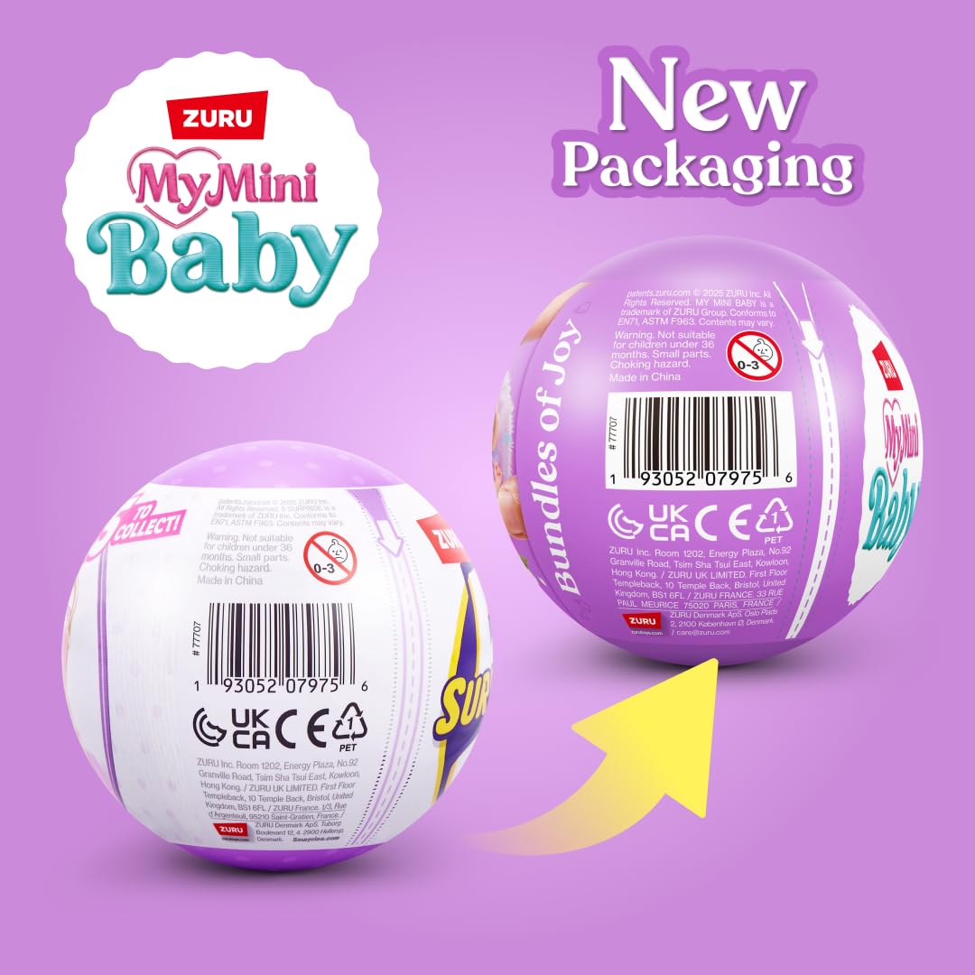 5 Surprise My Mini Baby Series 2 by ZURU, Koleksiyon Gizemli Kapsül, Kız Oyuncağı, Gerçekçi Minyatür