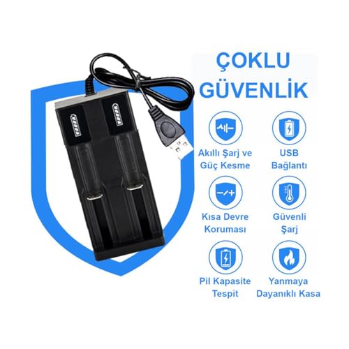 Greentech Pil Şarj Aleti (İki Yuvalı) - Lityum Pil Şarj Cihazı/GT-BC02
