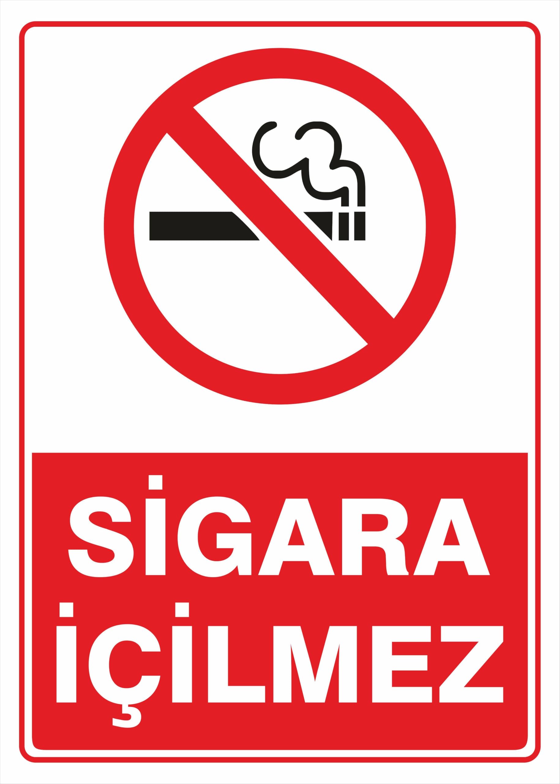Sigara İçilmez Yapışkanlı Folyo Sticker Etiket 10 x 15 cm Uyarı Levhası