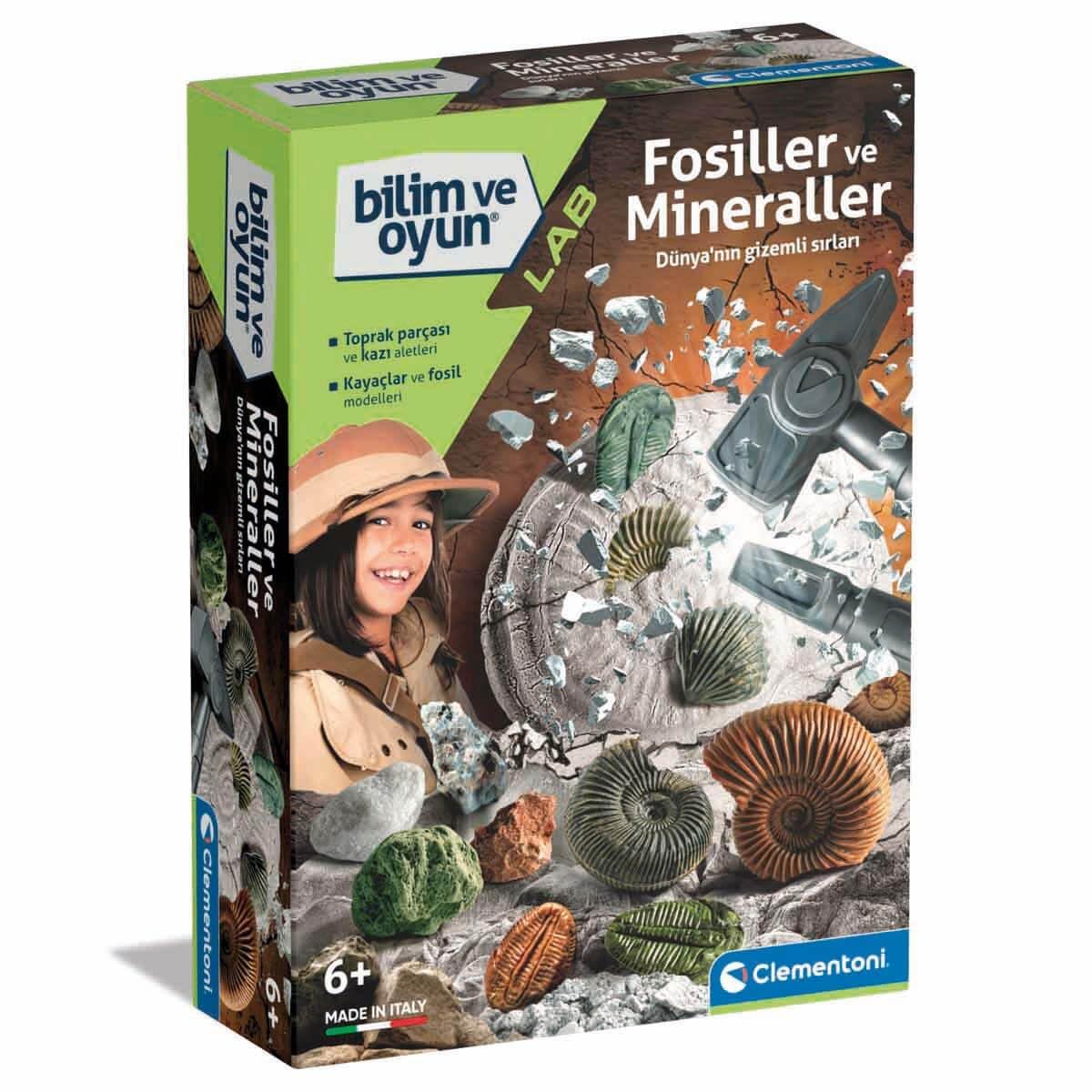 Bilim ve Oyun Fosiller ve Mineraller Kazı Seti