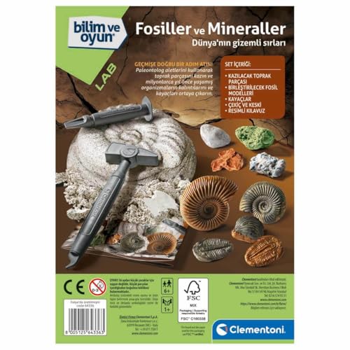 Bilim ve Oyun Fosiller ve Mineraller Kazı Seti