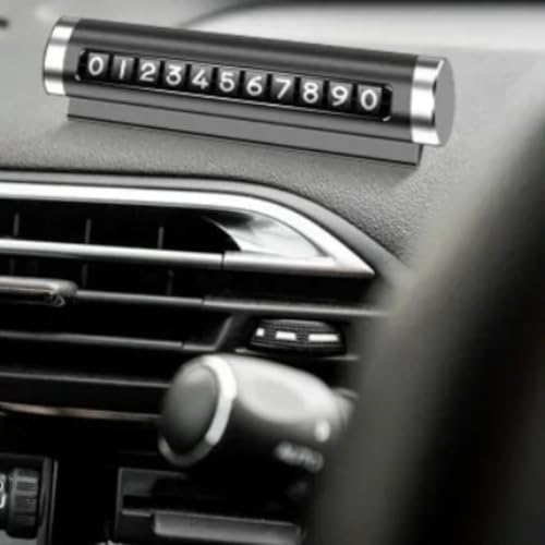 SANEC Alüminyum Kasa Siyah Renk Çevirmeli Araç Içi Telefon Numaratörü Park Oto Numaratörü