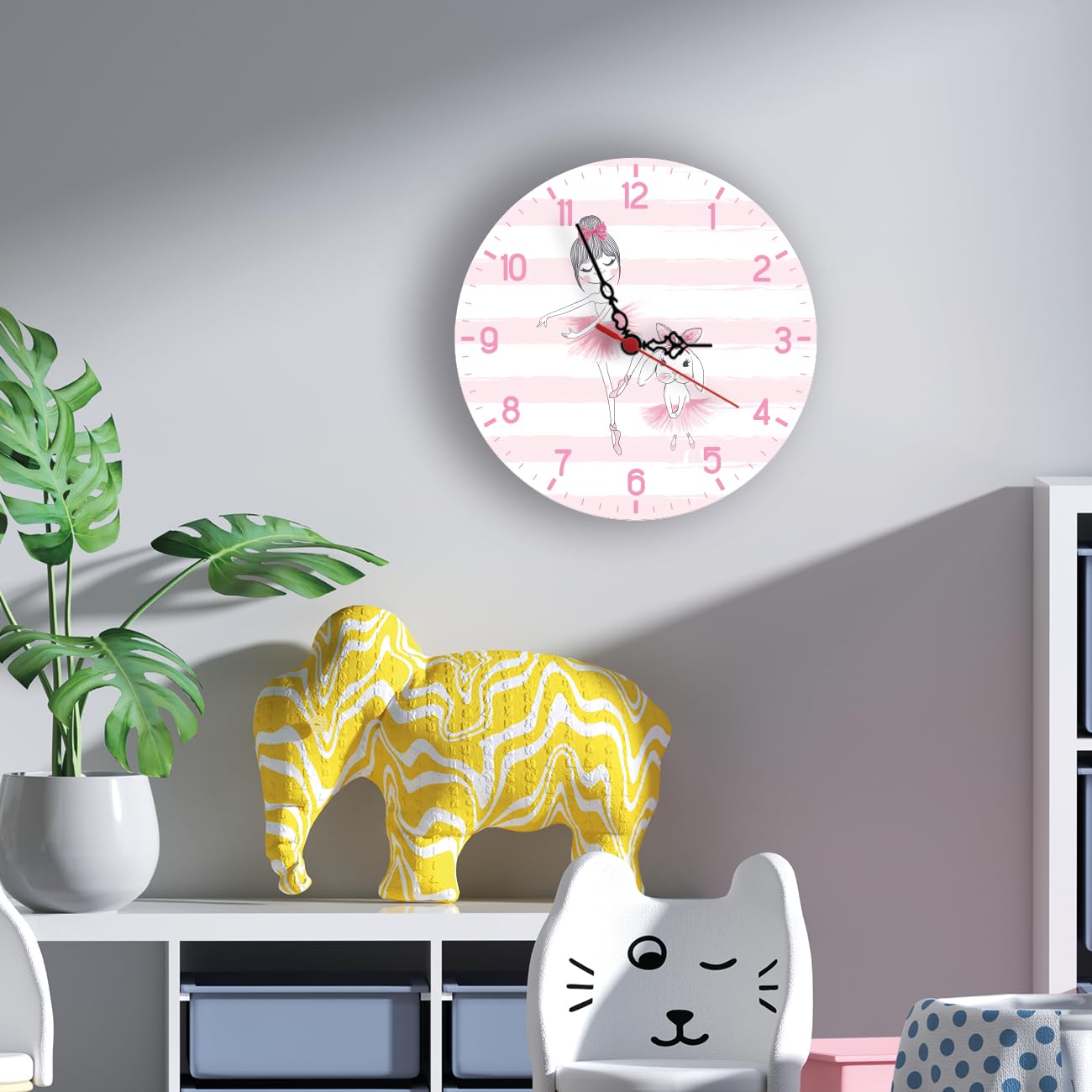Bebek Çocuk Odası Öğretici Sessiz Akar 28cm Duvar Saati UV Dijital Baskı Saat Mdl0008