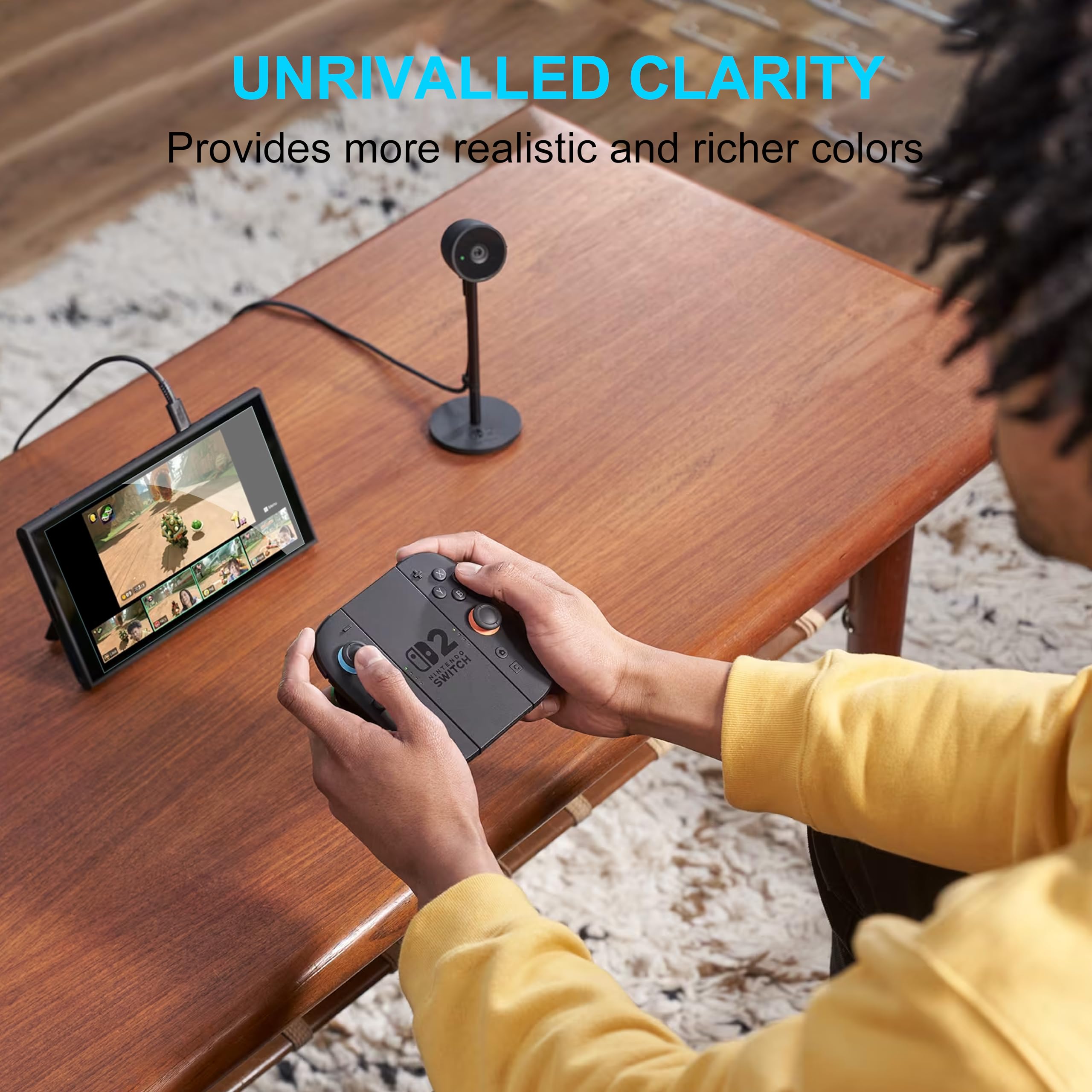 GAMSURFING Temperli Cam Ekran Koruyucu Nintendo New Switch 2 [7,9 ''] Model 2025, En İyi 9H Sertlik, HD Şeffaf, Tam Kapsama Alanı, Ultra İnce 0,25 mm, Nintendo Switch 2 Konsolu için Aksesuarlar