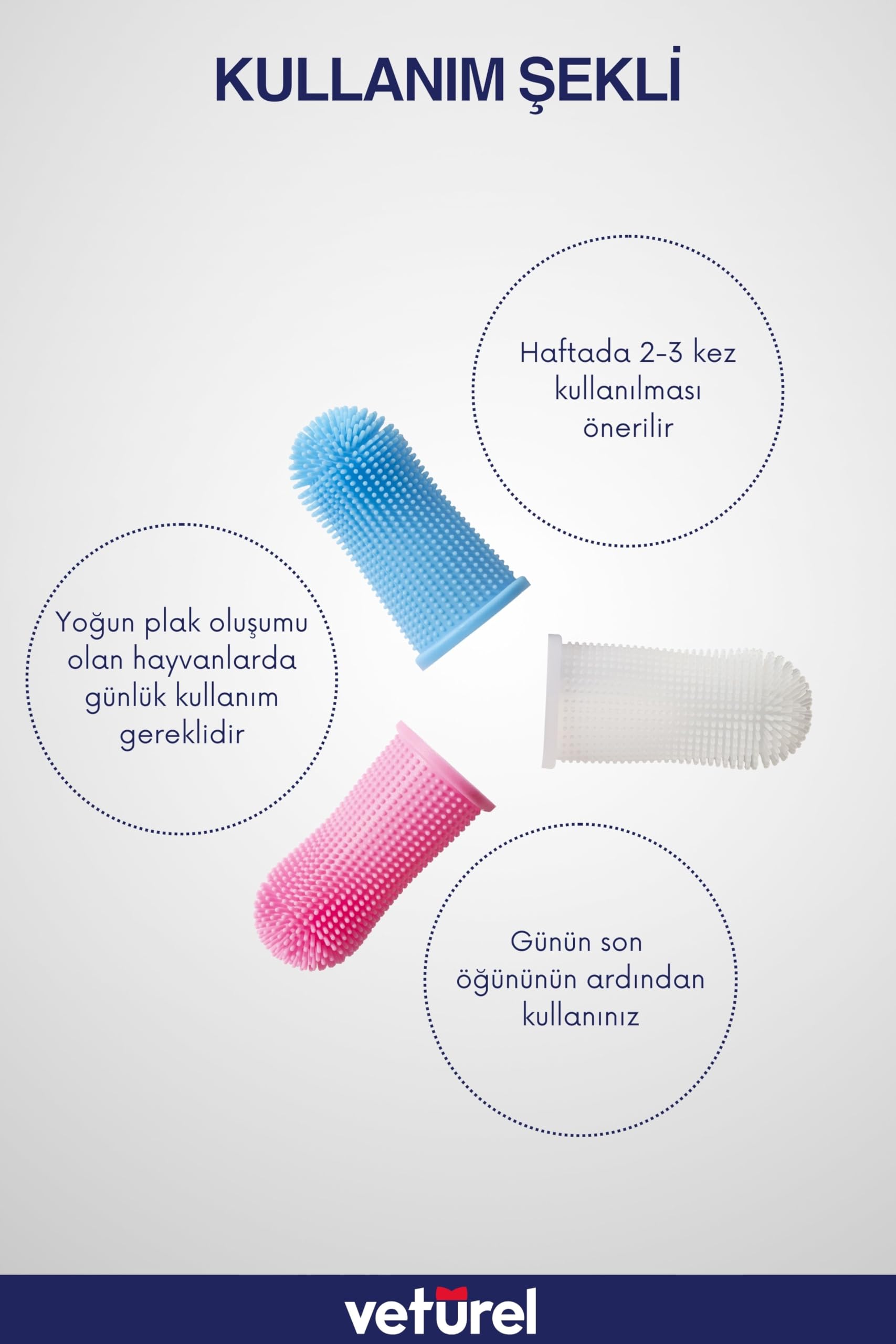 Köpek Diş Fırçası 360 Yumuşak Parmak Fırça Gıda Silikon Fırça Plak Tartar Hijyenik Saklama Kutulu